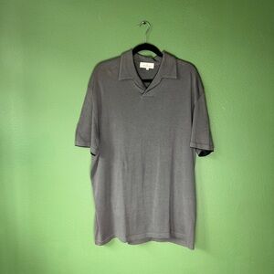 ermenegildo zegna gray 100% cotton short sleeve polo size 56